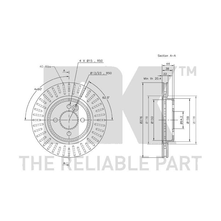 Stabdžių diskas NK 204016