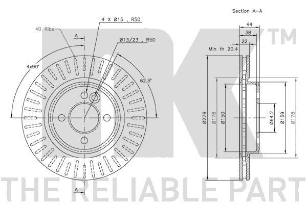 Stabdžių diskas NK 204016
