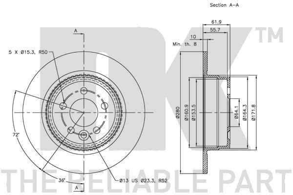 Stabdžių diskas NK 204018