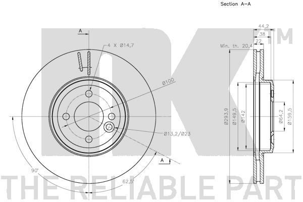 Stabdžių diskas NK 204040