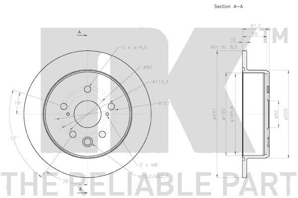 Stabdžių diskas NK 2045135