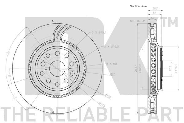 Stabdžių diskas NK 2045147
