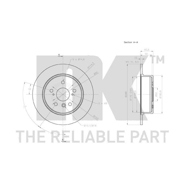 Stabdžių diskas NK 2045158