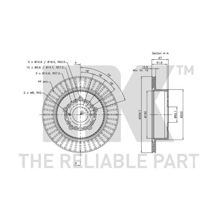 Stabdžių diskas NK 204573