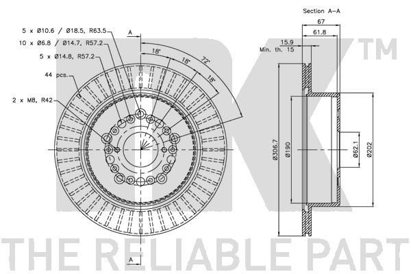 Stabdžių diskas NK 204573