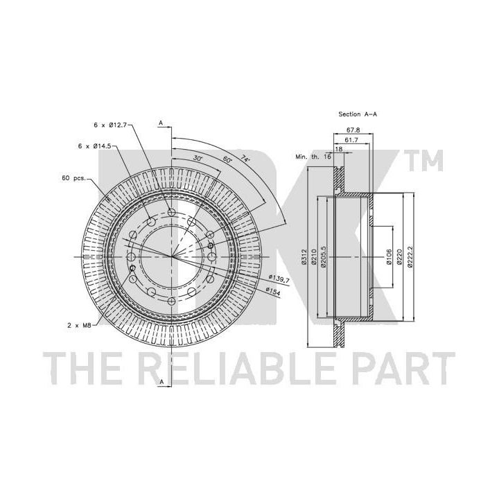 Stabdžių diskas NK 204575