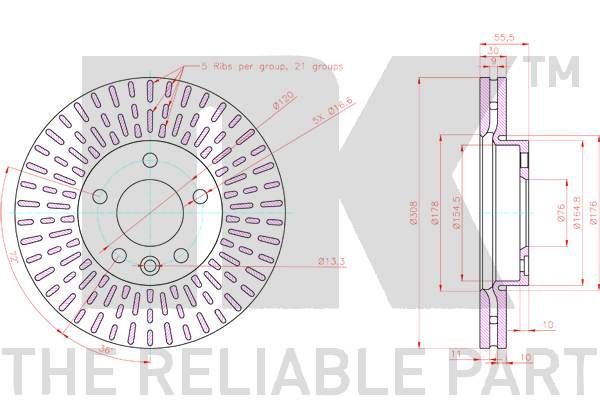 Stabdžių diskas NK 2047171