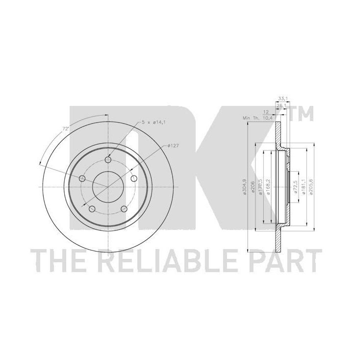 Stabdžių diskas NK 209334