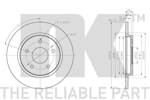 Stabdžių diskas NK 209334