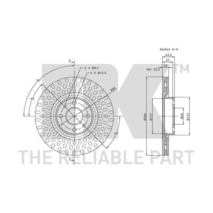 Stabdžių diskas NK 209923