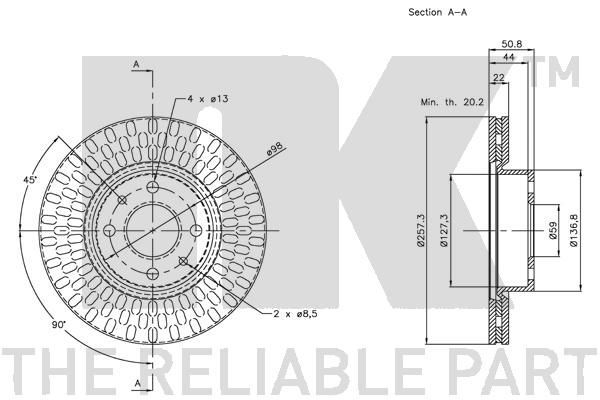 Stabdžių diskas NK 209924