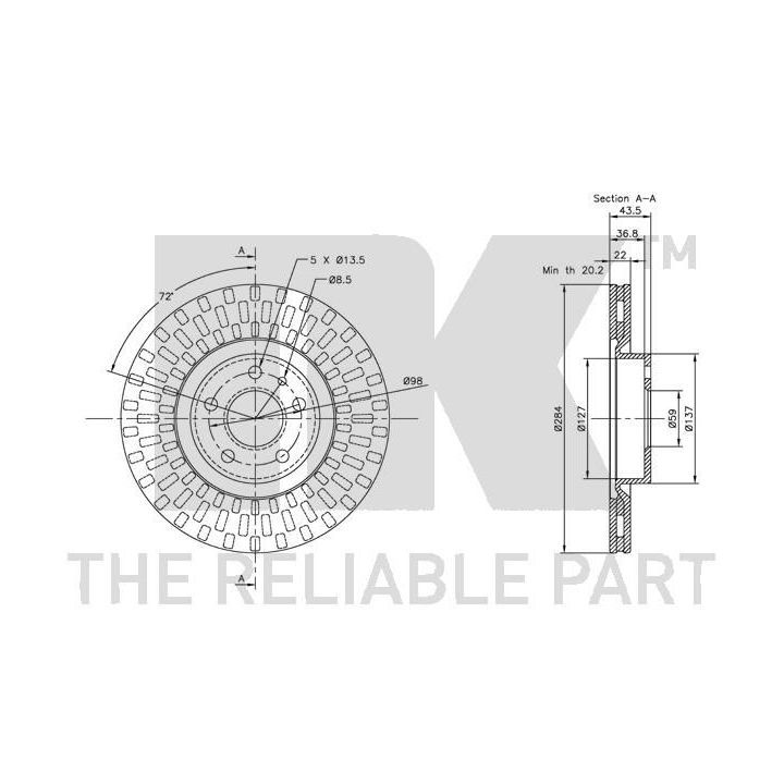 Stabdžių diskas NK 209925