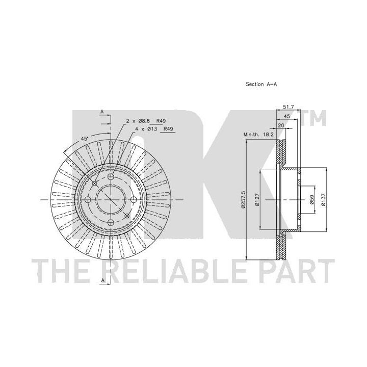 Stabdžių diskas NK 209927