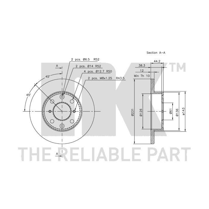 Stabdžių diskas NK 209930