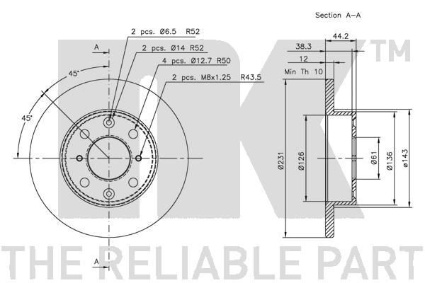 Stabdžių diskas NK 209930