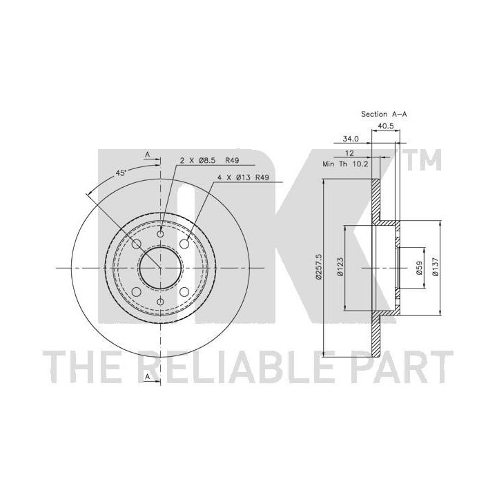 Stabdžių diskas NK 209932