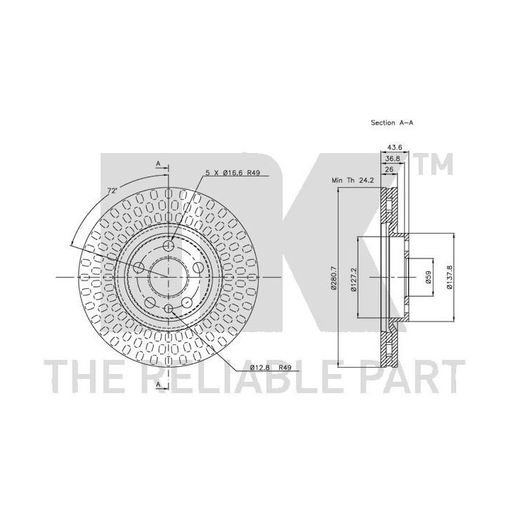 Stabdžių diskas NK 209942