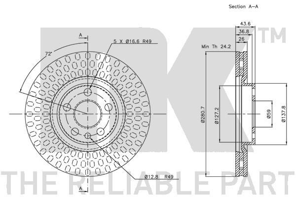 Stabdžių diskas NK 209942