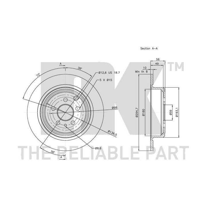 Stabdžių diskas NK 209943