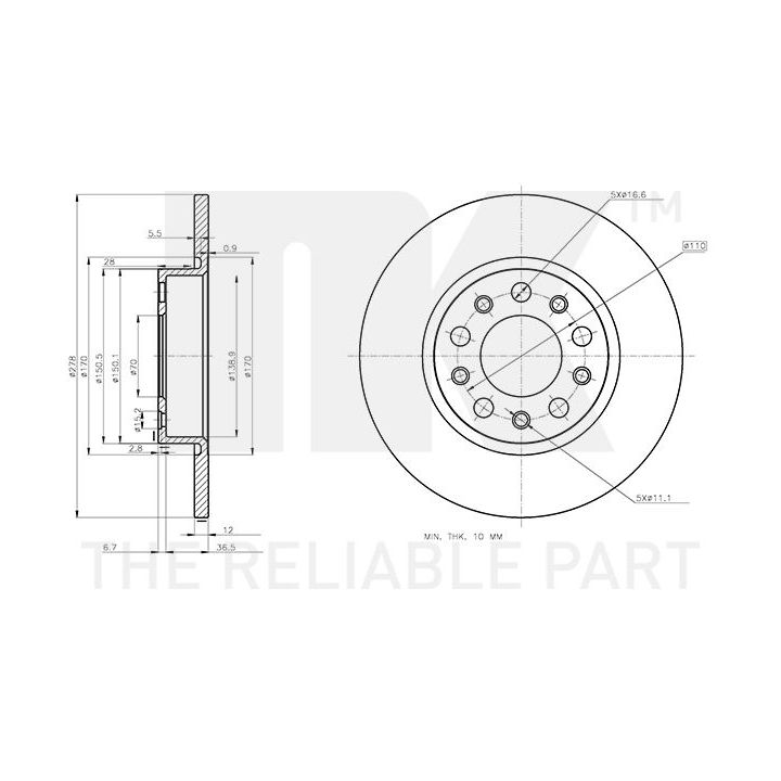 Stabdžių diskas NK 311032