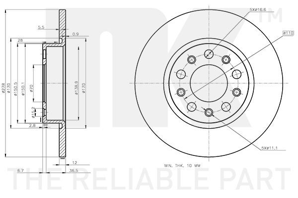 Stabdžių diskas NK 311032