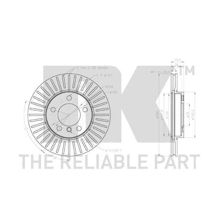 Stabdžių diskas NK 3115113