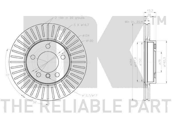 Stabdžių diskas NK 3115113