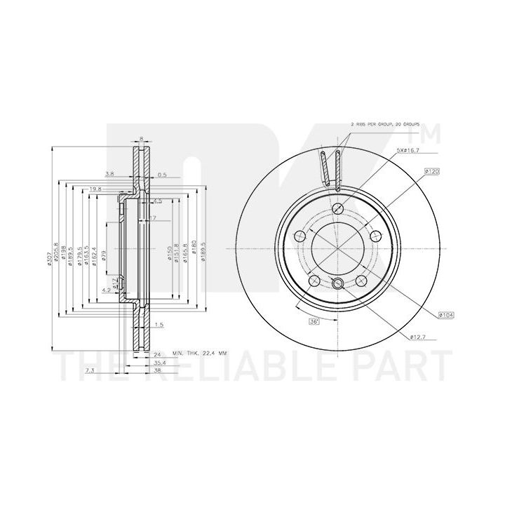 Stabdžių diskas NK 3115123
