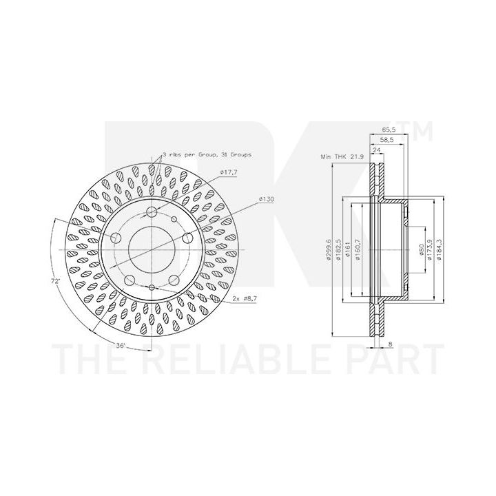 Stabdžių diskas NK 311943