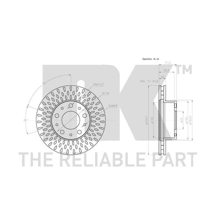 Stabdžių diskas NK 311958
