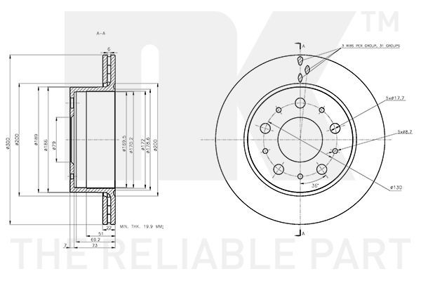 Stabdžių diskas NK 311963
