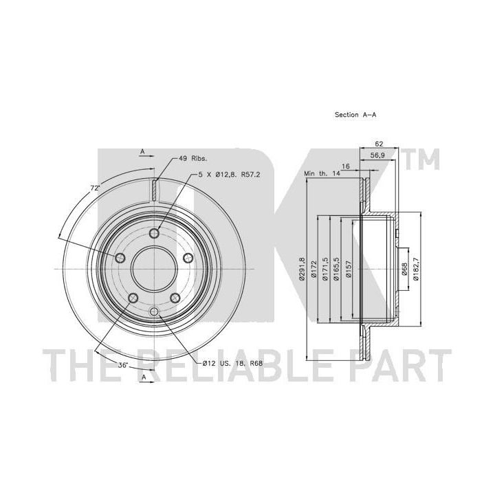 Stabdžių diskas NK 312261