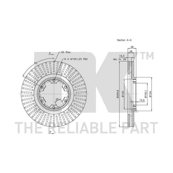 Stabdžių diskas NK 312262