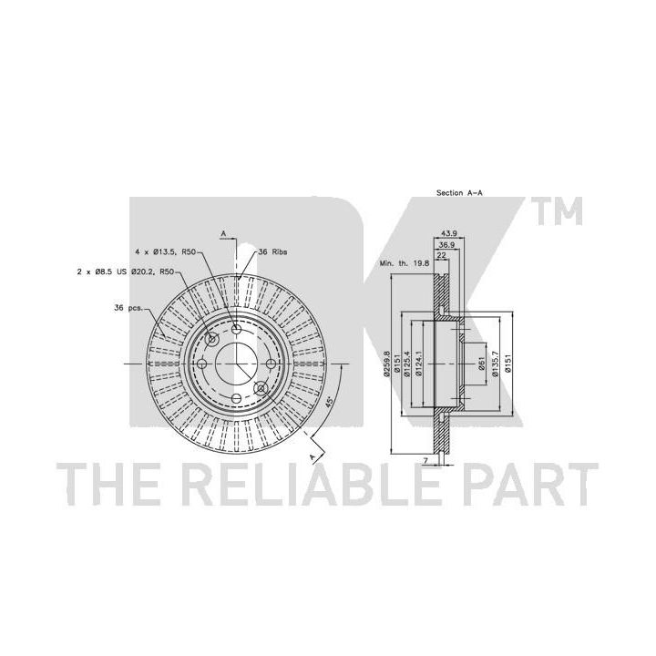 Stabdžių diskas NK 312264