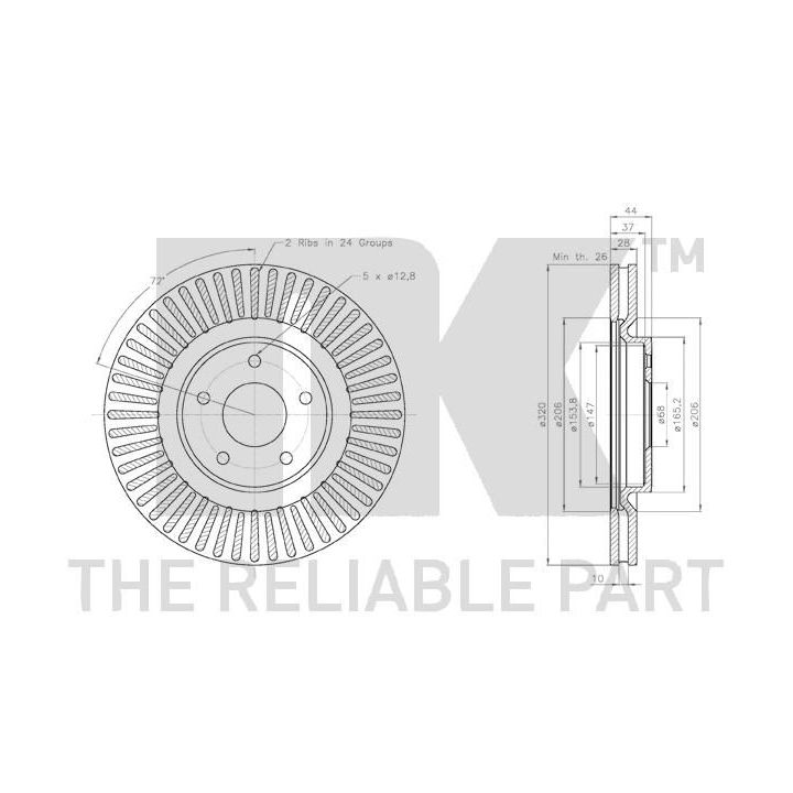Stabdžių diskas NK 312296