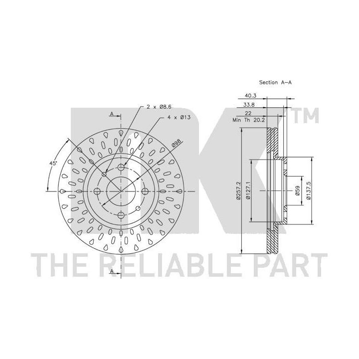 Stabdžių diskas NK 312336