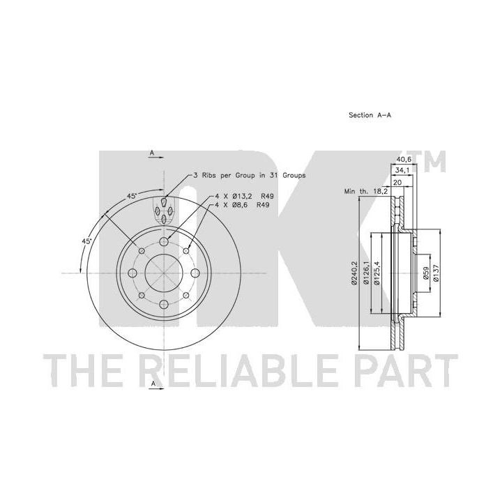 Stabdžių diskas NK 312343