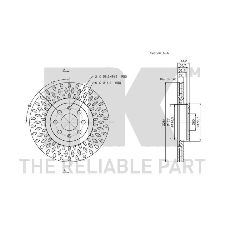 Stabdžių diskas NK 312350