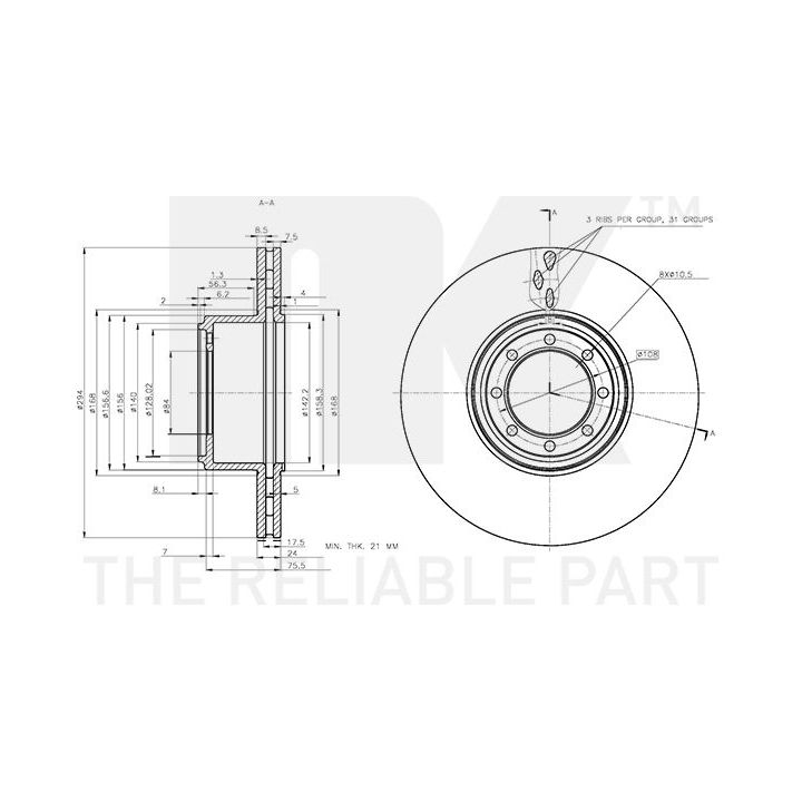 Stabdžių diskas NK 312355