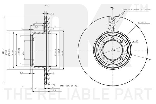 Stabdžių diskas NK 312355