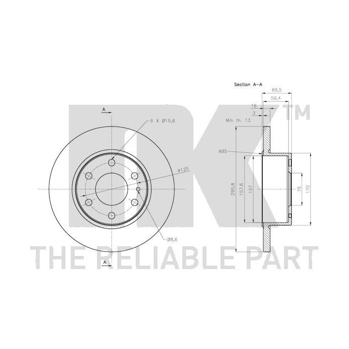 Stabdžių diskas NK 312359