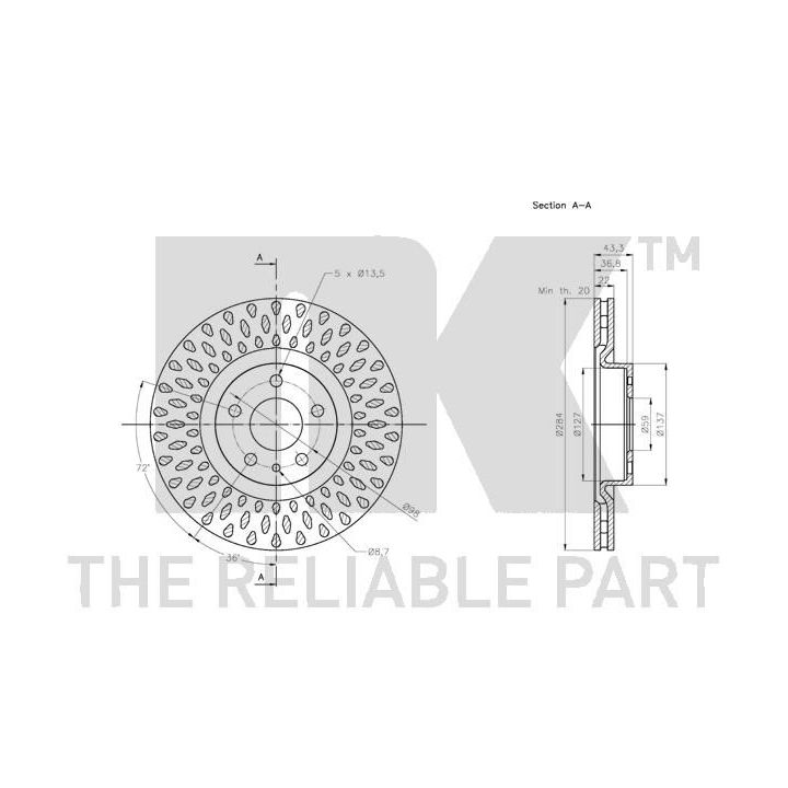 Stabdžių diskas NK 312367