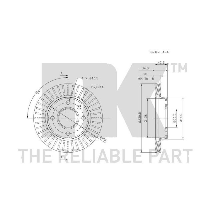 Stabdžių diskas NK 312528