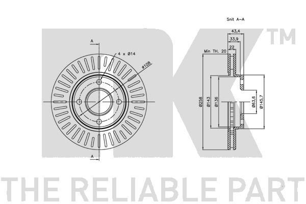 Stabdžių diskas NK 312549