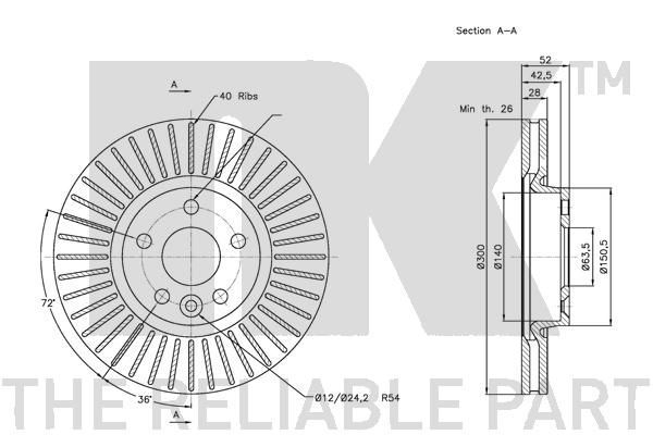 Stabdžių diskas NK 312573