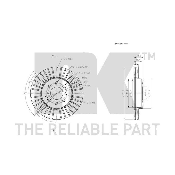 Stabdžių diskas NK 312656