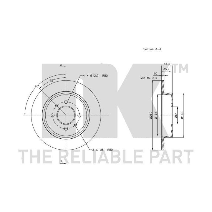 Stabdžių diskas NK 313045