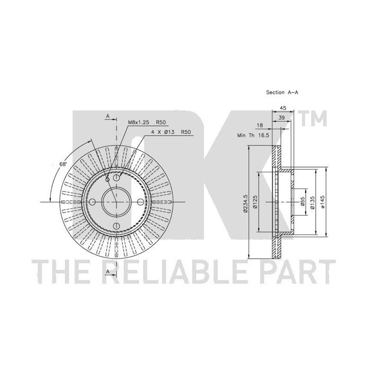 Stabdžių diskas NK 313223