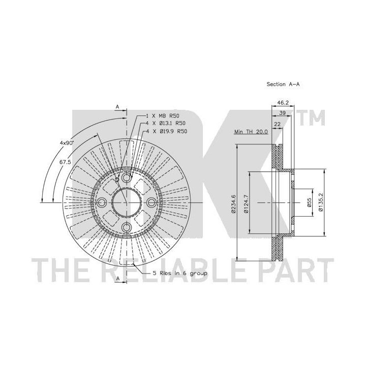Stabdžių diskas NK 313234