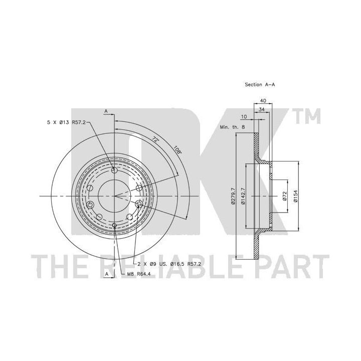 Stabdžių diskas NK 313246